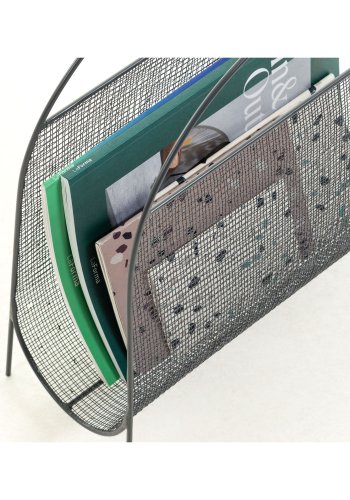 KAVE HOME Aviva magasinholder med hndtak - mrk gr metall