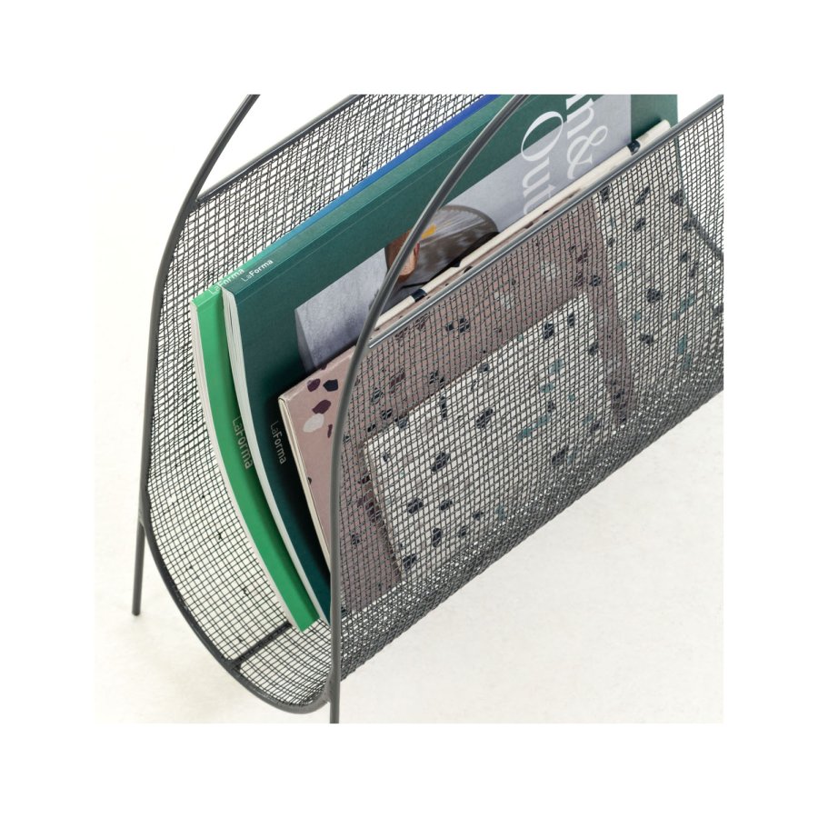 KAVE HOME Aviva magasinholder med hndtak - mrk gr metall