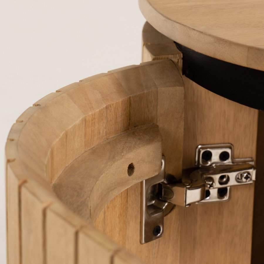 KAVE HOME Licia skjenk, m. 4 drer og 8 rom - naturlig mangotre og svart metall (170x80)