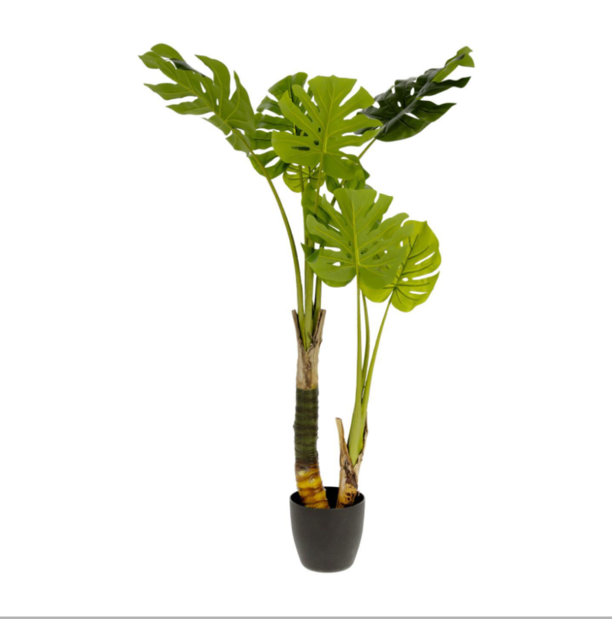 KAVE HOME Monstrea kunstig plante - 130 cm hy, PE, sement og skum 