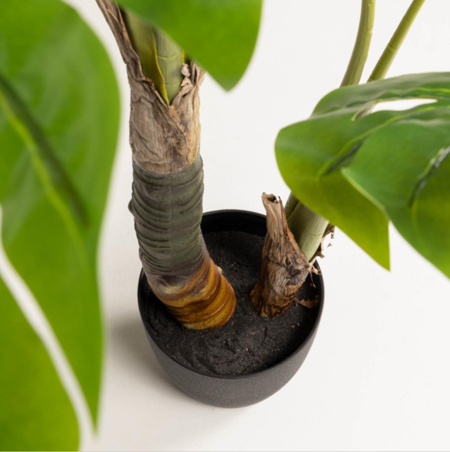 KAVE HOME Monstrea kunstig plante - 130 cm hy, PE, sement og skum 