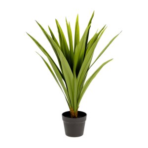 KAVE HOME Yucca kunstig plante, m. urtepotte - grn polyethylen og sort cement (H:80)
