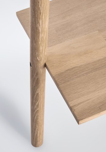 KAVE HOME Keisy gulvspeil, med opphengsstang og hylle - speilglass og naturlig tre (45x160)