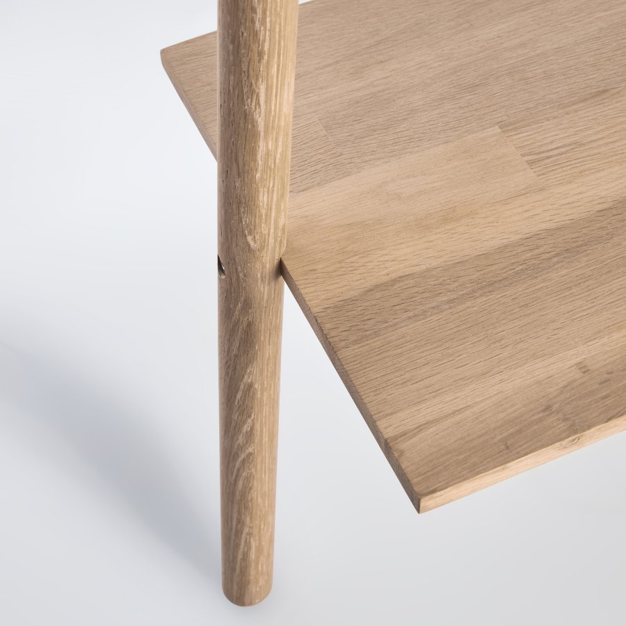 KAVE HOME Keisy gulvspeil, med opphengsstang og hylle - speilglass og naturlig tre (45x160)