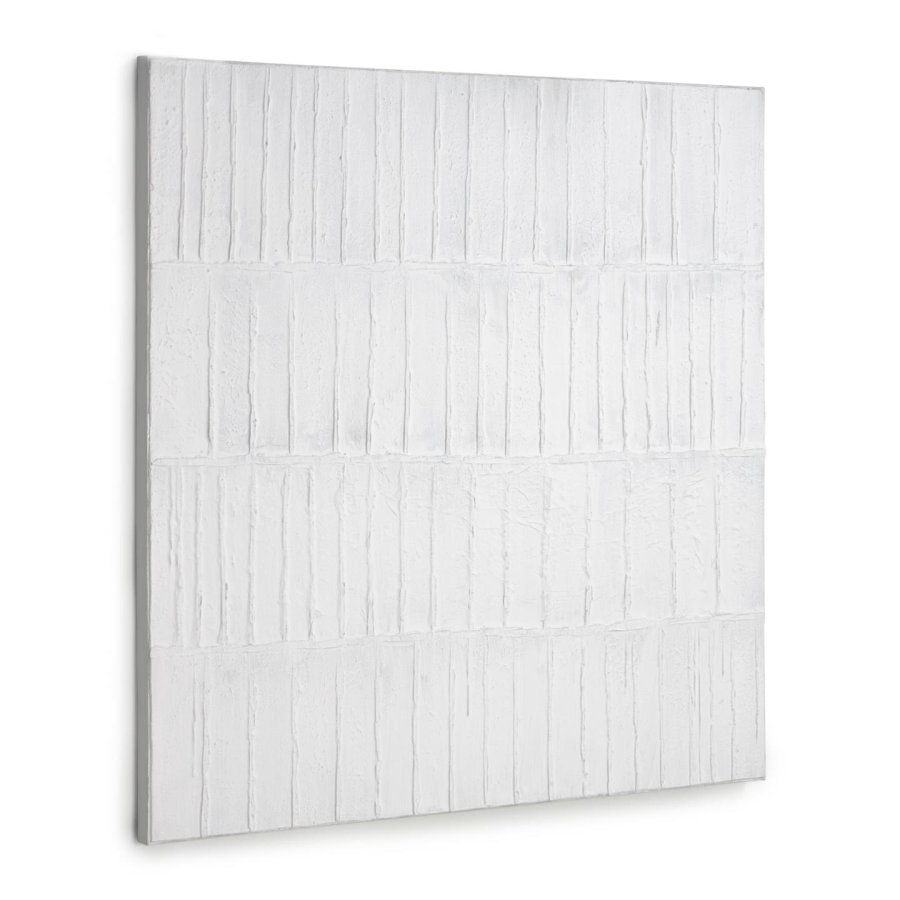 KAVE HOME Basilisa maleri, firkantet - gr og hvit akrylmaling p lerret (90x90)