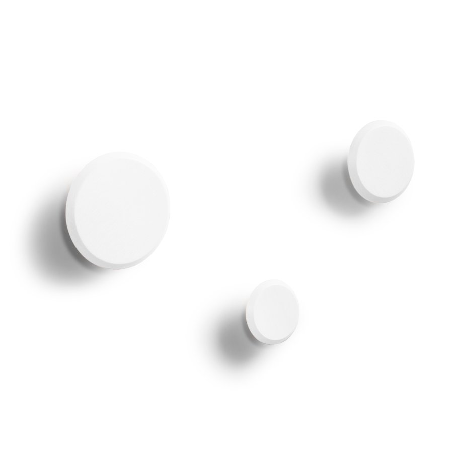 KAVE HOME Sett med 3 Nadua kleshengere i heltre med naturlig hvit bkefinish