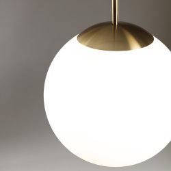 Mahala loftlampe med glas og messingbelagt stlbase