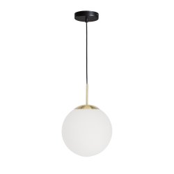 Mahala loftlampe med glas og messingbelagt stlbase
