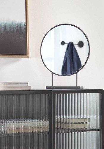 KAVE HOME Libia bordspeil - speilglass og svart jern (36x45) 
