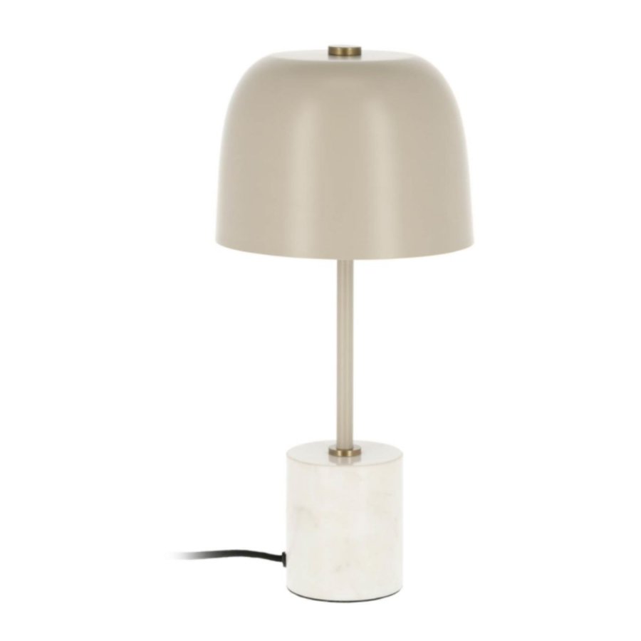 KAVE HOME Alish bordlampe - beige marmor og metall