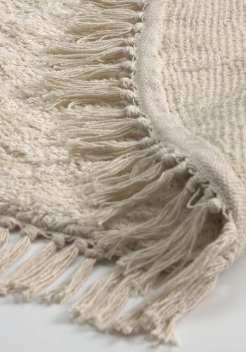 KAVE HOME runt Orwen teppe - hvit bomull (100)