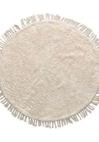 KAVE HOME runt Orwen teppe - hvit bomull (100)