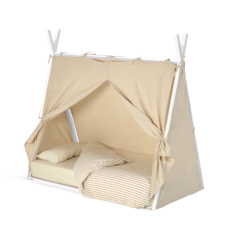 KAVE HOME Maralis tipi seng laget av massivt bketre med hvit finish, for 70 x 140 cm madrass