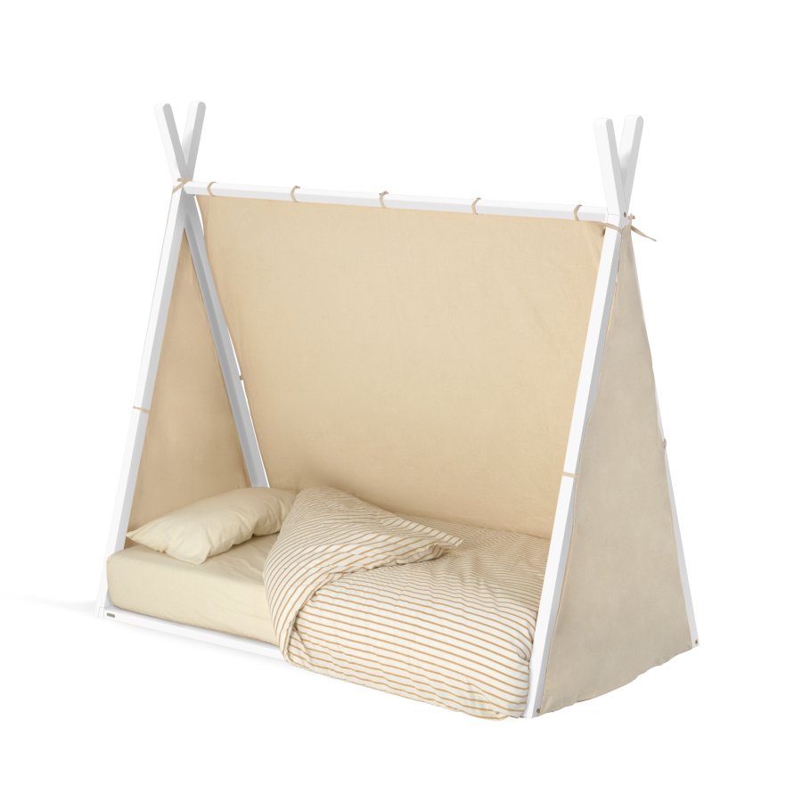 KAVE HOME Maralis tipi seng laget av massivt bketre med hvit finish, for 70 x 140 cm madrass