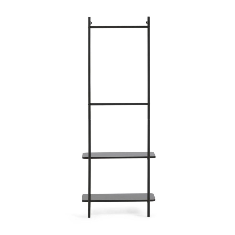 KAVE HOME Galatia klesstang i melamin og metall med svart finish 60 x 162 cm