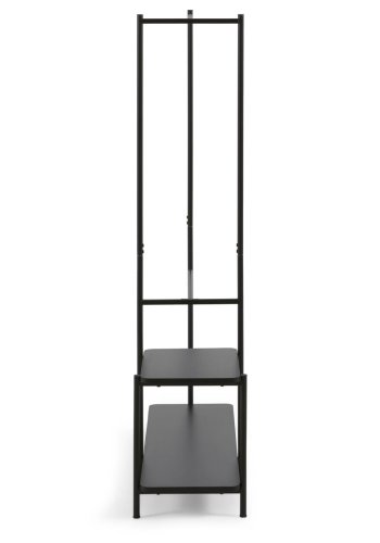 KAVE HOME Galatia klesstang i melamin og metall med benk i svart utfrelse 100 x 150 cm