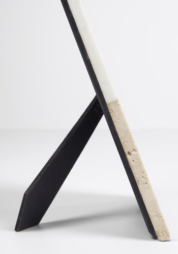 KAVE HOME Uria fotoramme i hvit marmor og beige stein 23 x 18 cm