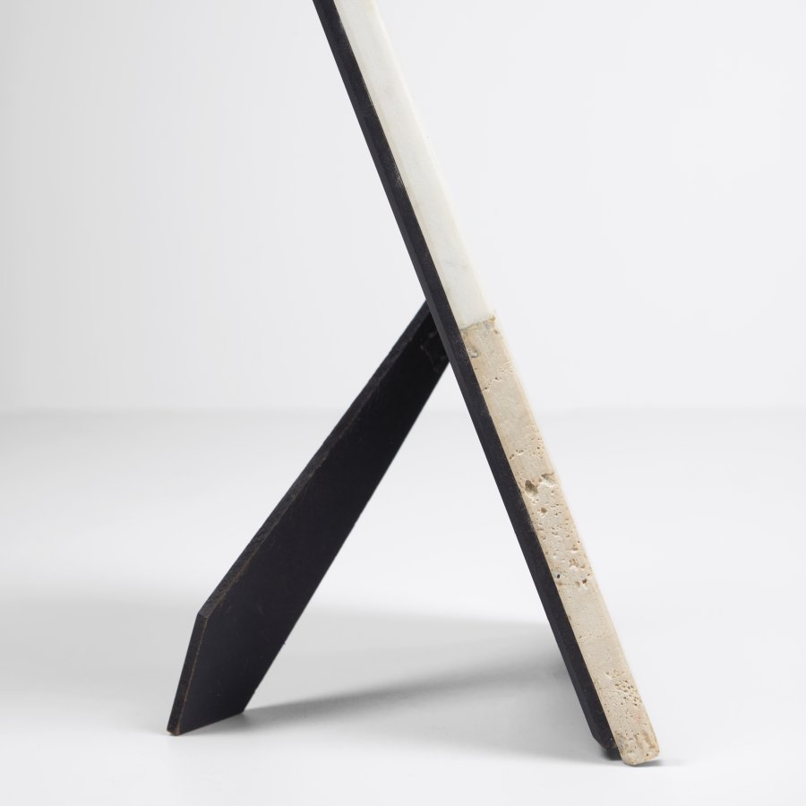 KAVE HOME Uria fotoramme i hvit marmor og beige stein 23 x 18 cm