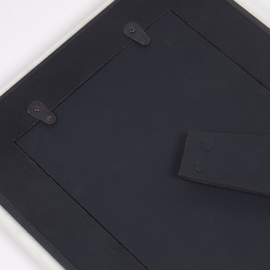 KAVE HOME Uria fotoramme i hvit marmor og beige stein 23 x 18 cm