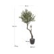 KAVE HOME Kunstig oliventre med sort plantepotte 140 cm