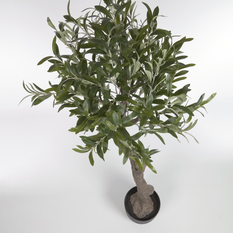 KAVE HOME Kunstig oliventre med sort plantepotte 140 cm