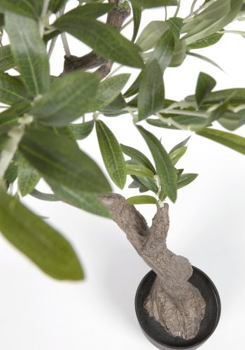 KAVE HOME Kunstig oliventre med sort plantepotte 140 cm