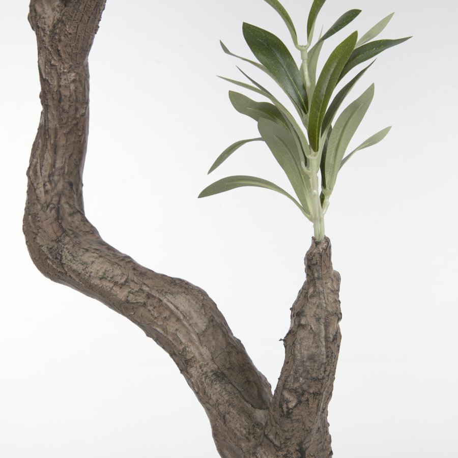 KAVE HOME Kunstig oliventre med sort plantepotte 140 cm