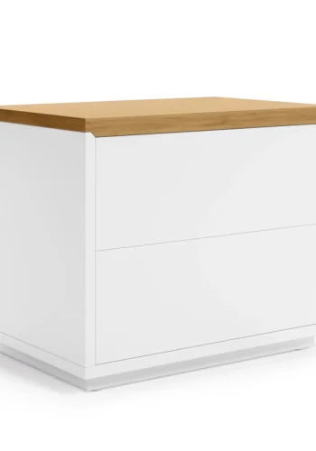 KAVE HOME Abilen eikefiner og hvitlakkert nattbord 53 x 44 cm FSC 100%