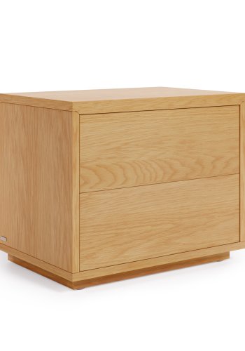 KAVE HOME Abilen nattbord, m. 2 skuffer - naturlig eikefiner (53x36)