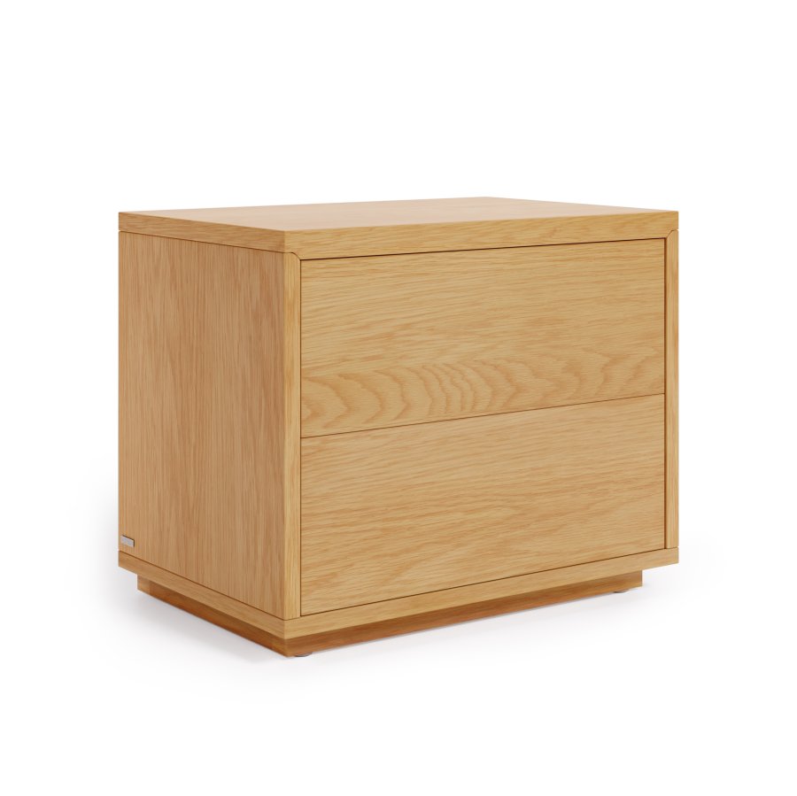 KAVE HOME Abilen nattbord, m. 2 skuffer - naturlig eikefiner (53x36)