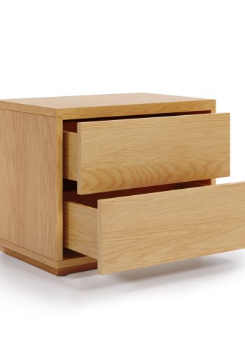 KAVE HOME Abilen nattbord, m. 2 skuffer - naturlig eikefiner (53x36)