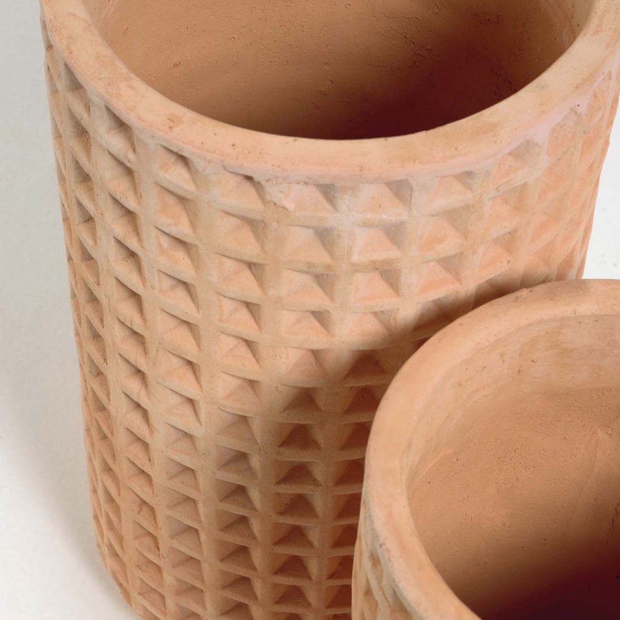 KAVE HOME Celi blomsterpotte, rund - naturlig terrakotta (sett m. 2) ( 25/34)