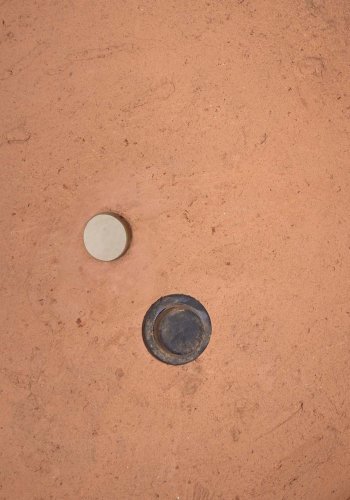 KAVE HOME Karlina blomsterpotte, m. fat, rund - naturlig terrakotta ( 27/33) (sett m. 2)