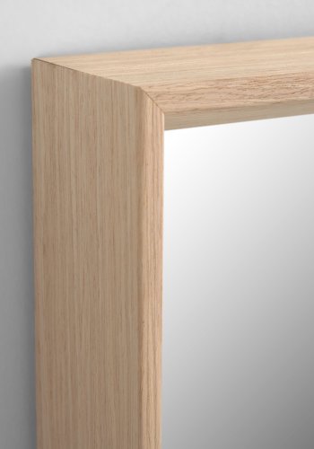 KAVE HOME Nerina speil, for vegg/gulv, med ramme - naturlig valntt MDF og speilglass (52x152)