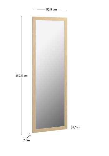 KAVE HOME Wilany veggspeil, rektangulrt - speilglass og naturlig MDF (52,5x152,5)