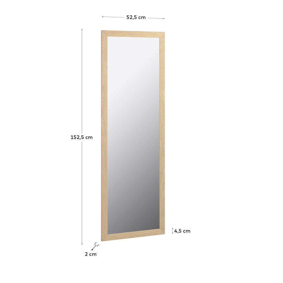 KAVE HOME Wilany veggspeil, rektangulrt - speilglass og naturlig MDF (52,5x152,5)
