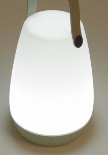 KAVE HOME Dianela bordlampe, trdls - hvit polyetylen og grtt kunstskinn