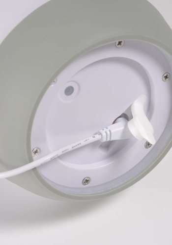 KAVE HOME Dianela bordlampe, trdls - hvit polyetylen og grtt kunstskinn