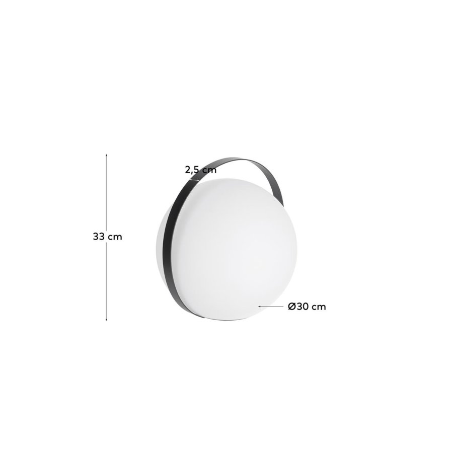 KAVE HOME Dinesh bordlampe, trdls - hvit polyetylen og sort stl (33x34)