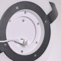 KAVE HOME Dinesh bordlampe, ledningsfri - hvidt polyethylen og sort stl (33x34)