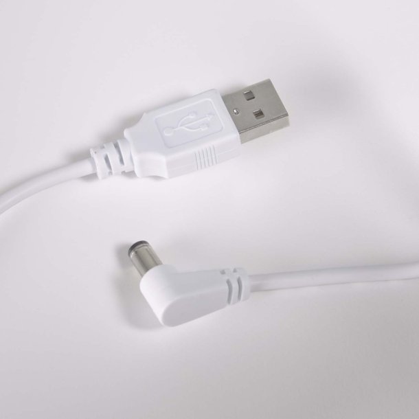 KAVE HOME Dinesh bordlampe, ledningsfri - hvidt polyethylen og sort stl (33x34)