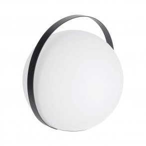 KAVE HOME Dinesh bordlampe, ledningsfri - hvidt polyethylen og sort stl (33x34)