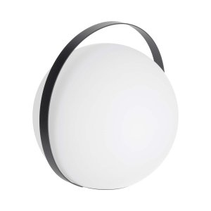 KAVE HOME Dinesh bordslampa, sladdls - vit polyeten och svart stl (33x34)