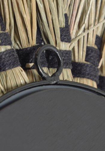 KAVE HOME Akila veggspeil, rundt - speilglass, naturlige naturfibre og svart bomullssnor (40)