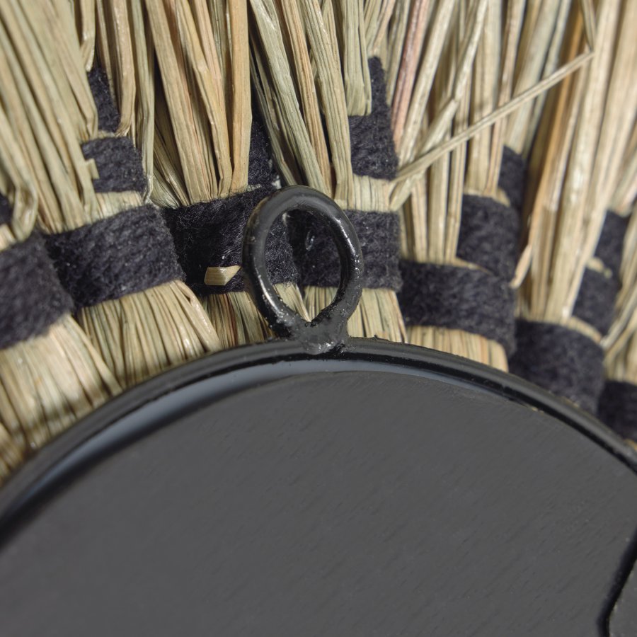 KAVE HOME Akila veggspeil, rundt - speilglass, naturlige naturfibre og svart bomullssnor (40)