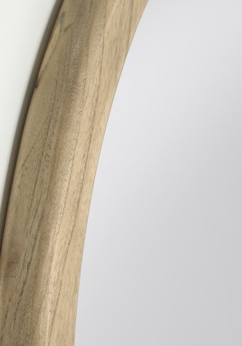 KAVE HOME Alun veggspeil, rundt - speilglass og naturlig mindi-tre (100)