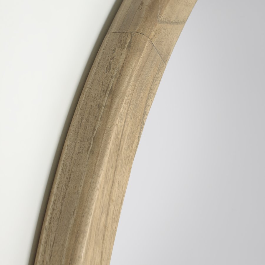 KAVE HOME Alun veggspeil, rundt - speilglass og naturlig mindi-tre (80)