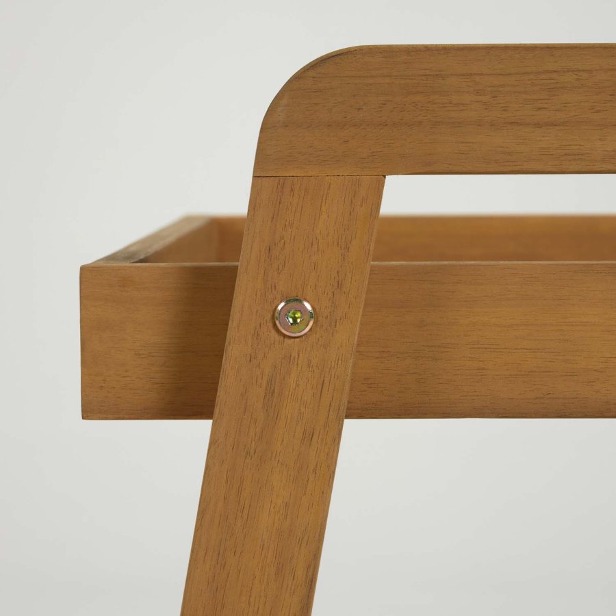 KAVE HOME Felisa rullebord, med hylle - naturlig akasietre