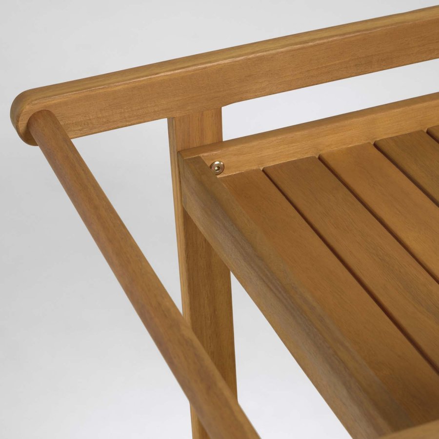 KAVE HOME Felisa rullebord, med hylle - naturlig akasietre