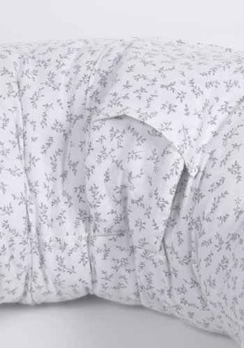 KAVE HOME Yamile ammepute - hvit bomull med gr blader